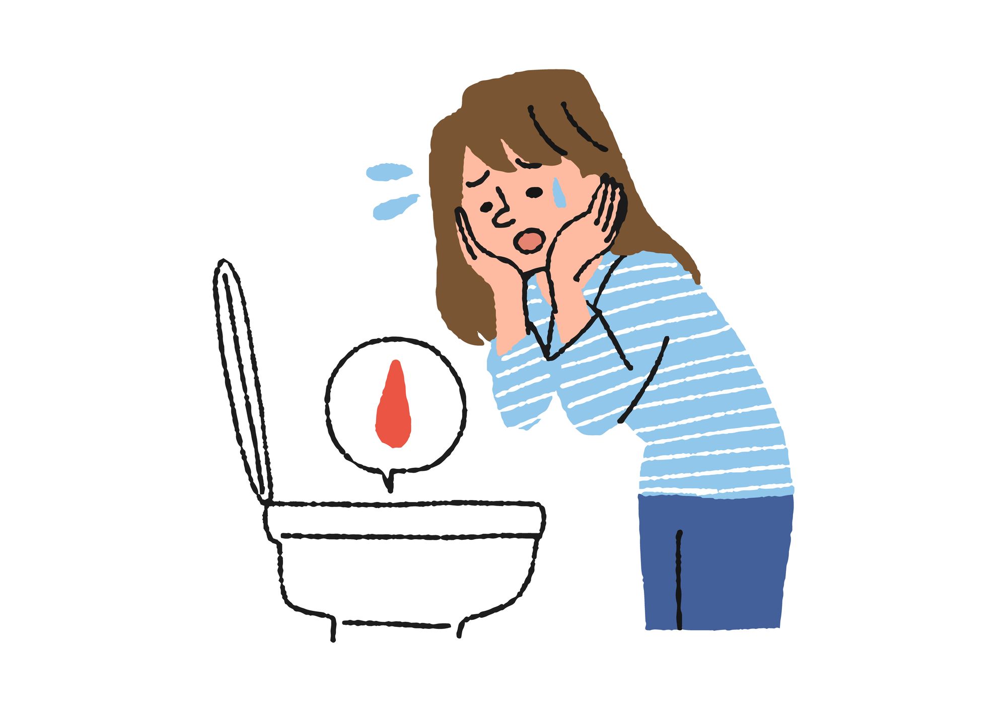 トイレで出血に驚く女性