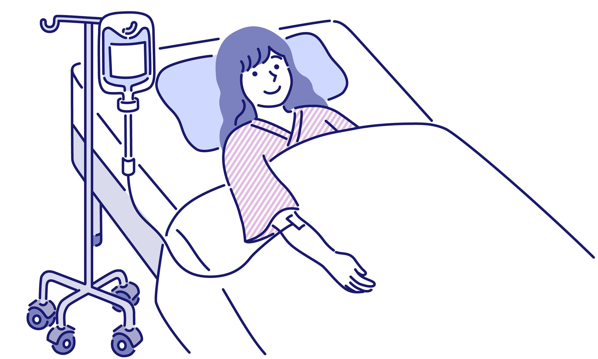 点滴を受ける女性