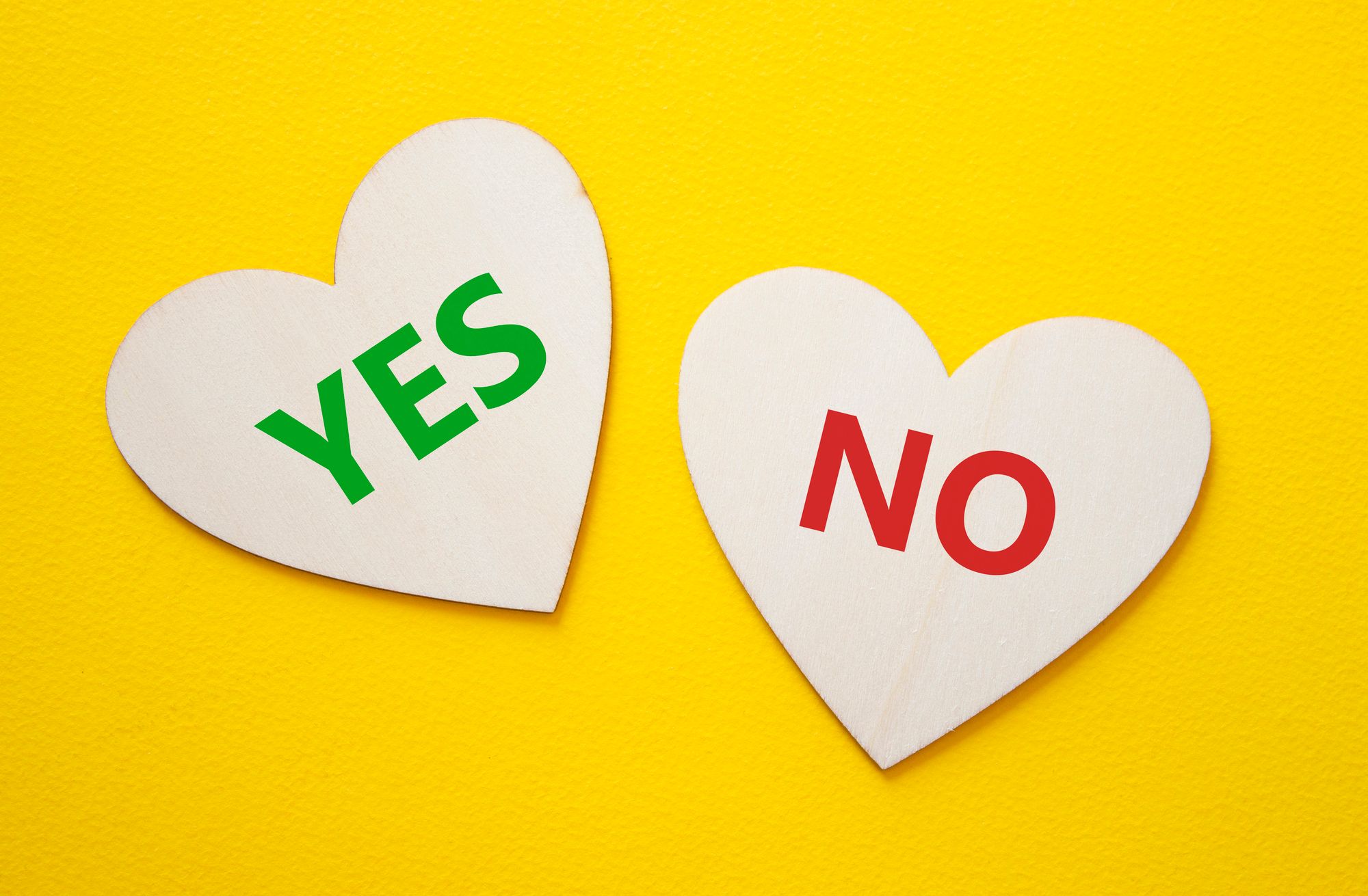 YesとNoのハートマーク