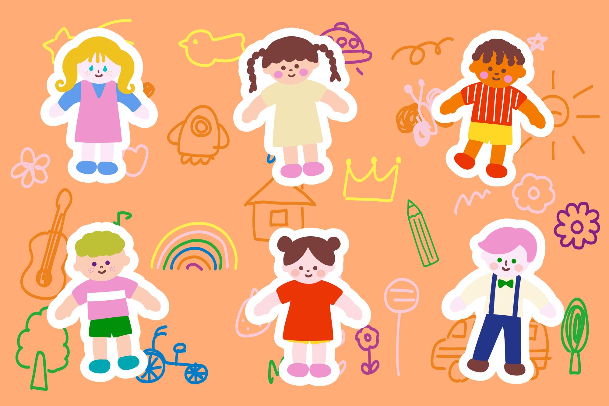 各国の子供たちのイラスト