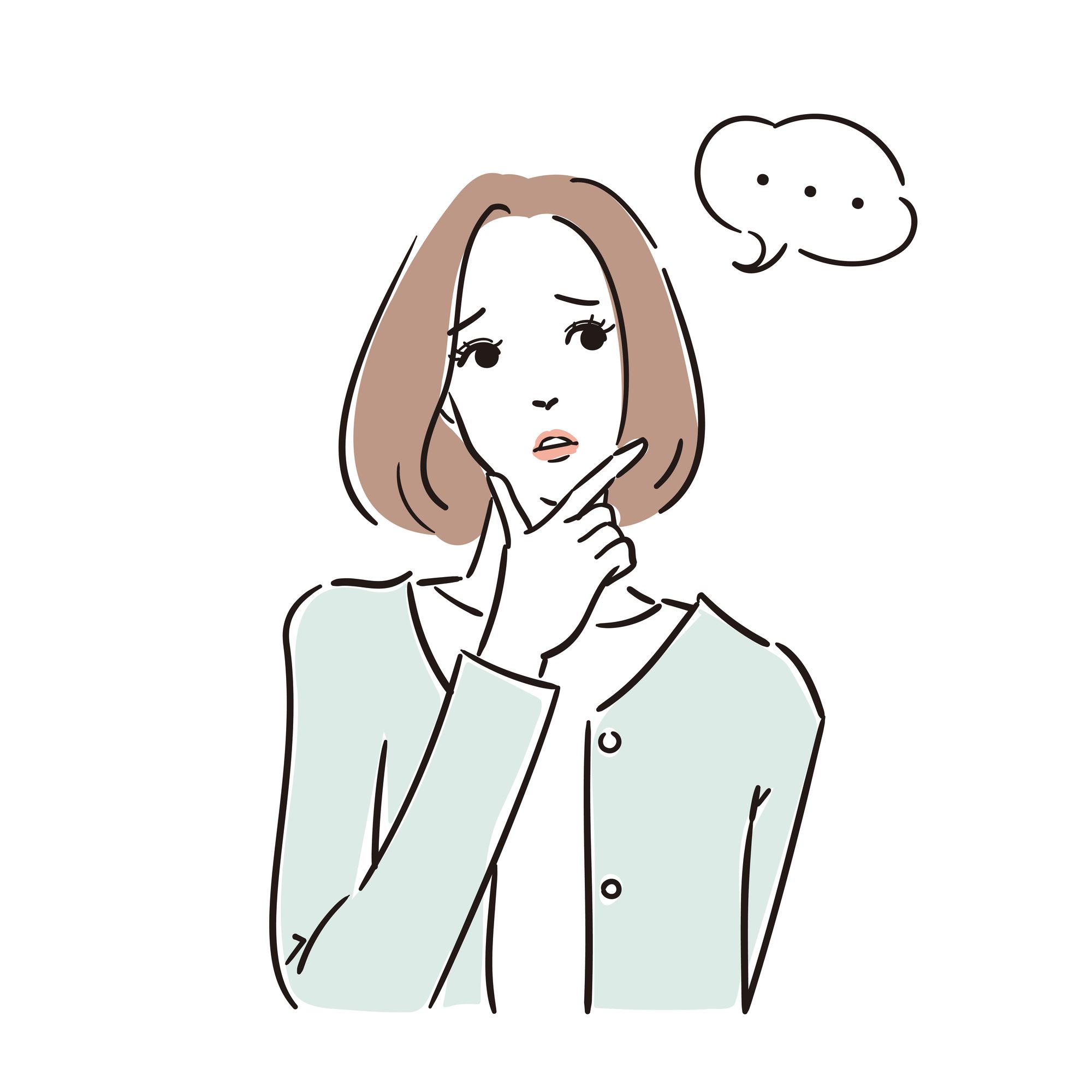 悩む女性のイラスト
