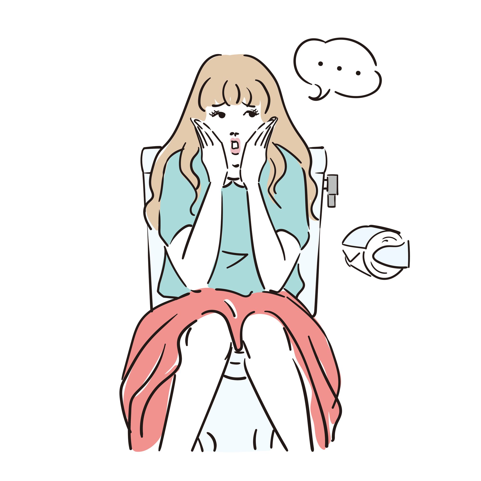 トイレで困っている女性