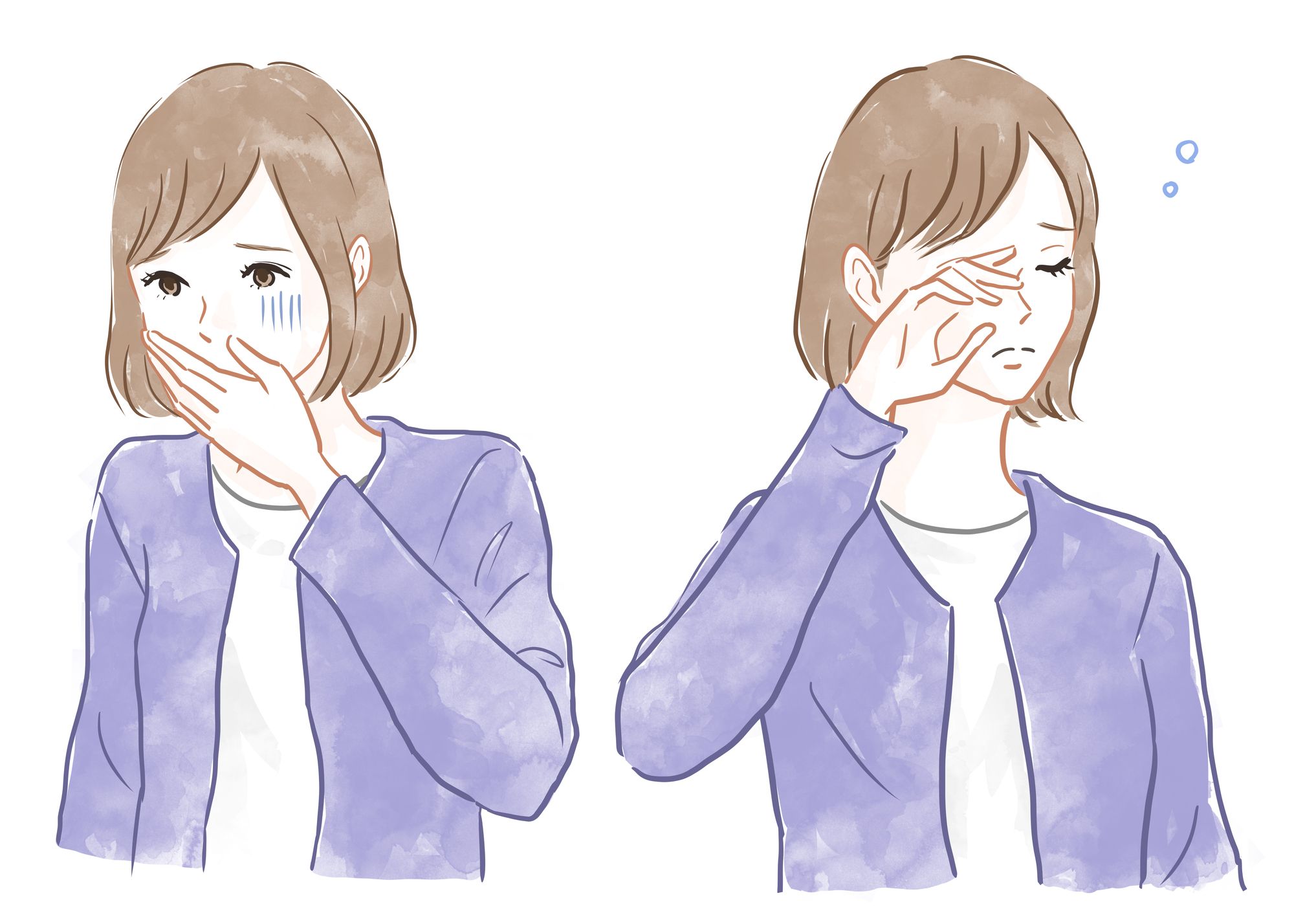 吐き気、眠気を感じる女性