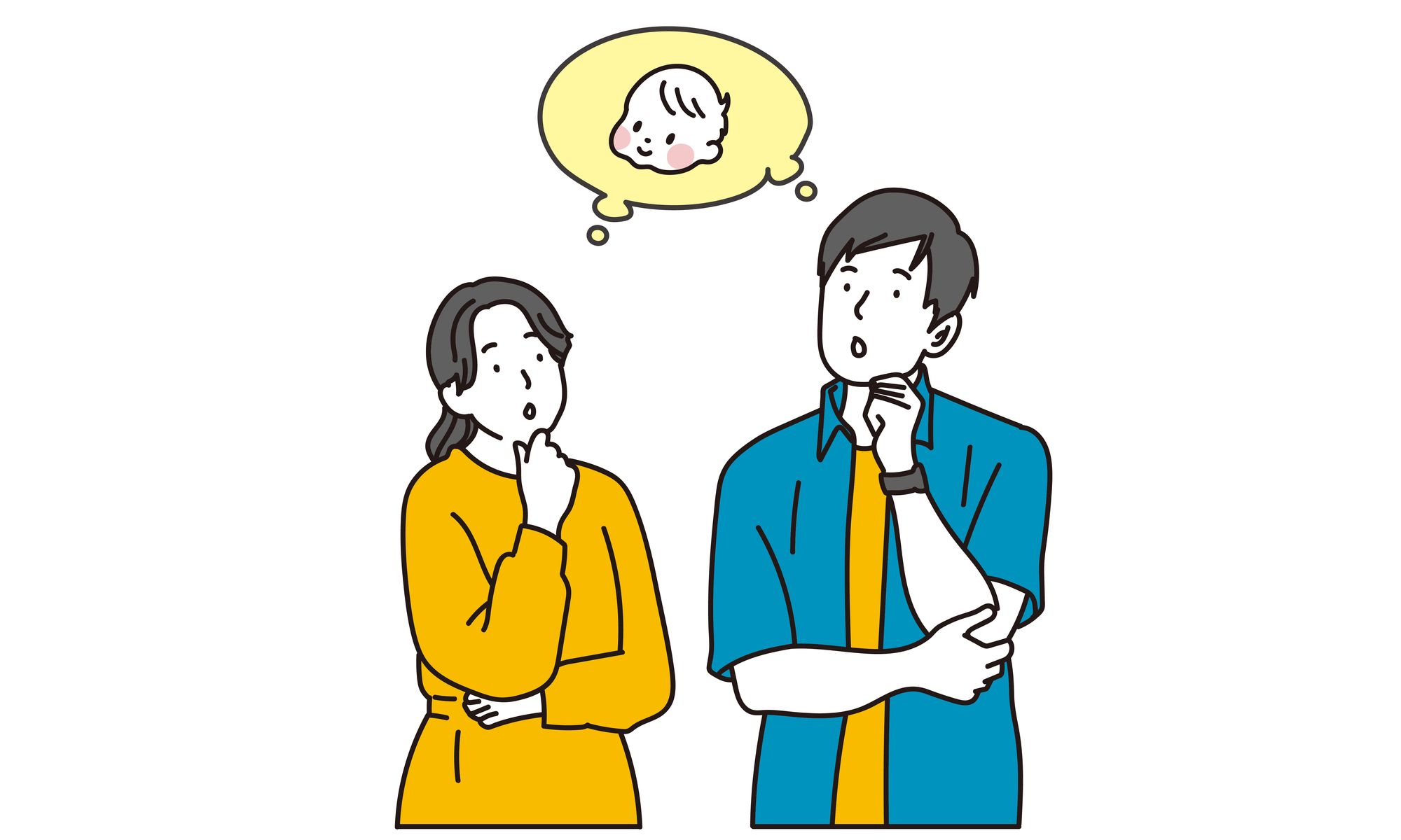 赤ちゃんについて考える夫婦