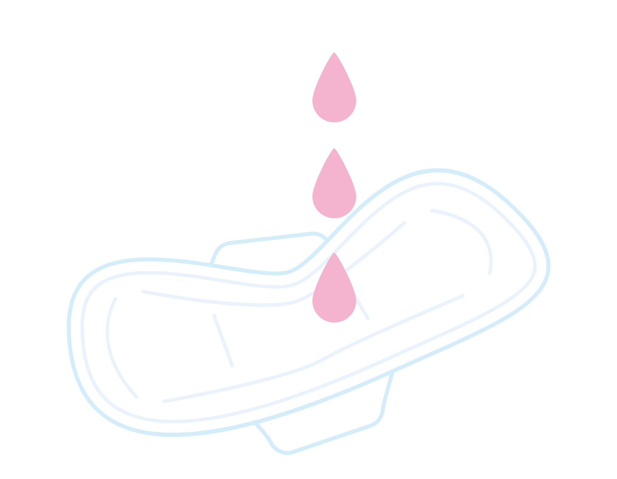 生理用ナプキンに落ちる血のイラスト