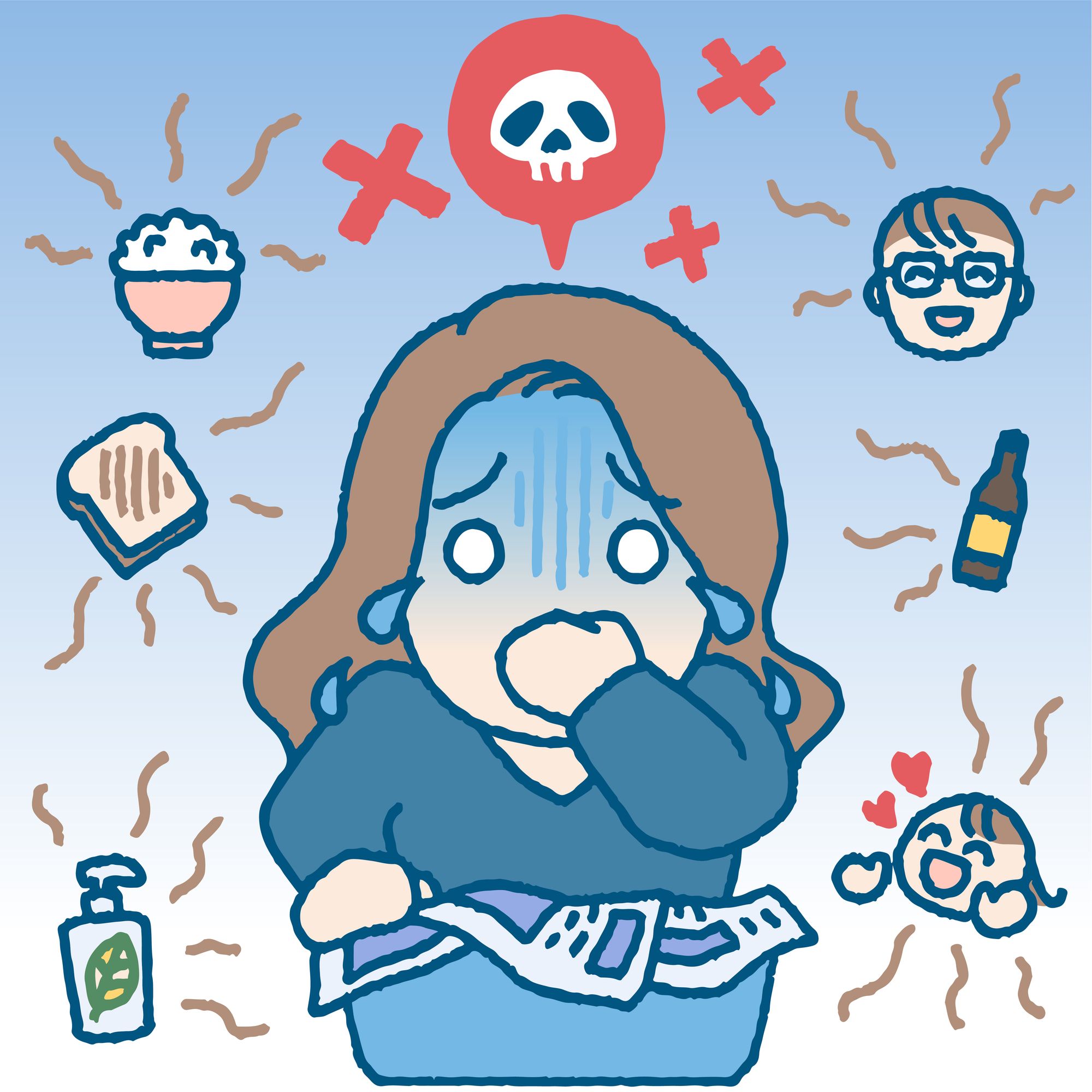 つわりに苦しむ妊婦さん